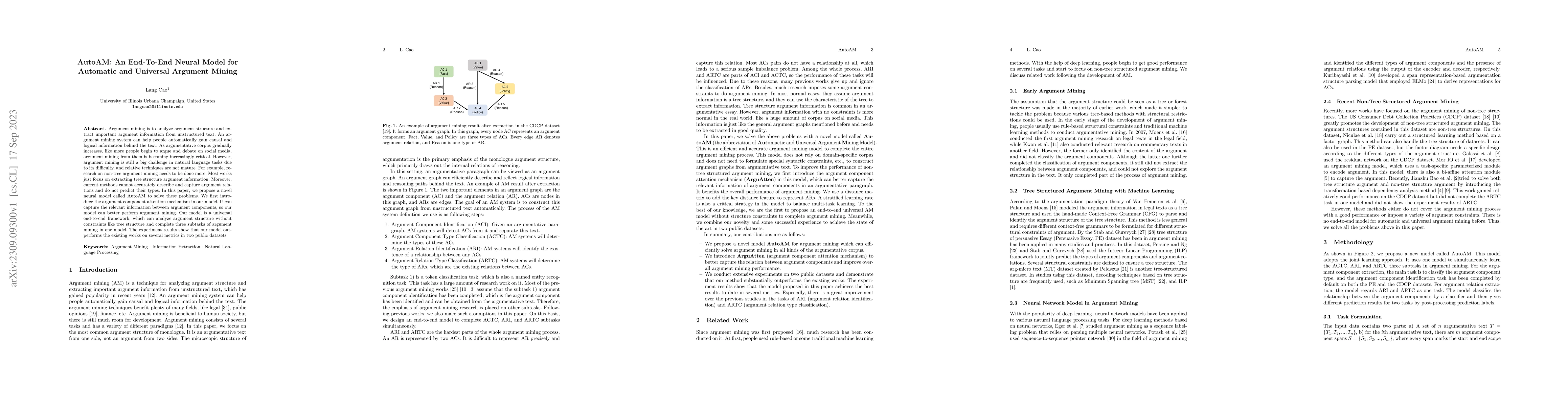 Thumbnail for AutoAM: An End-To-End Neural Model for Automatic and Universal Argument
  Mining