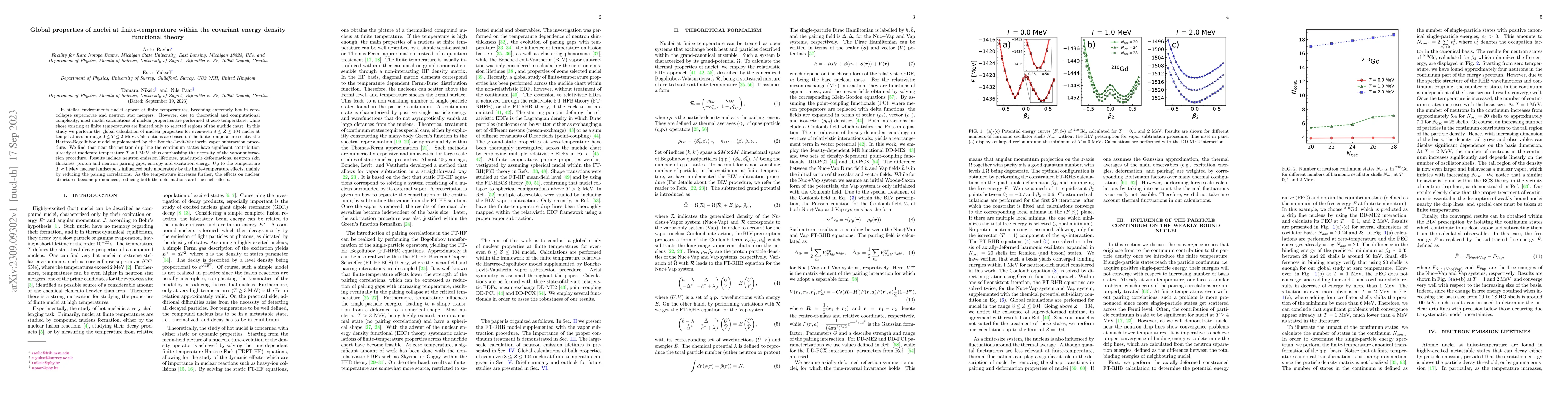 Thumbnail for Global properties of nuclei at finite-temperature within the covariant
  energy density functional theory