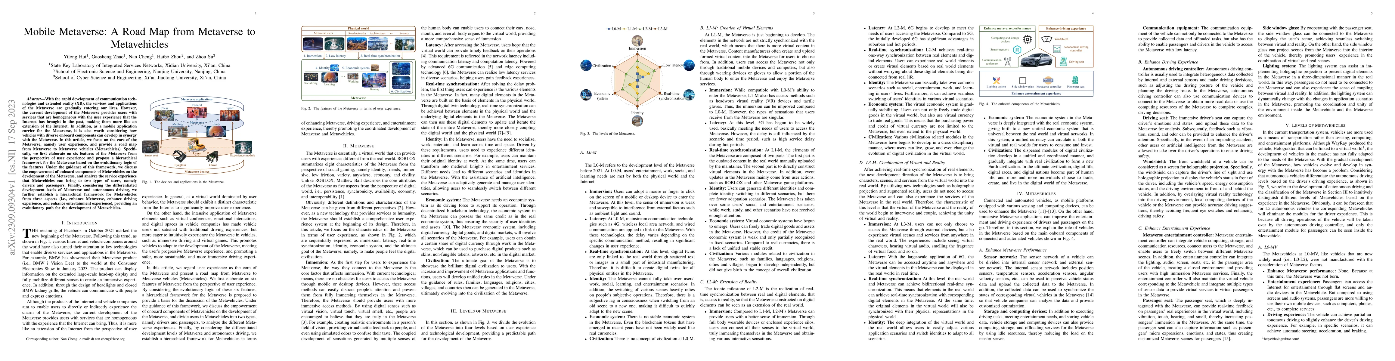 Thumbnail for Mobile Metaverse: A Road Map from Metaverse to Metavehicles