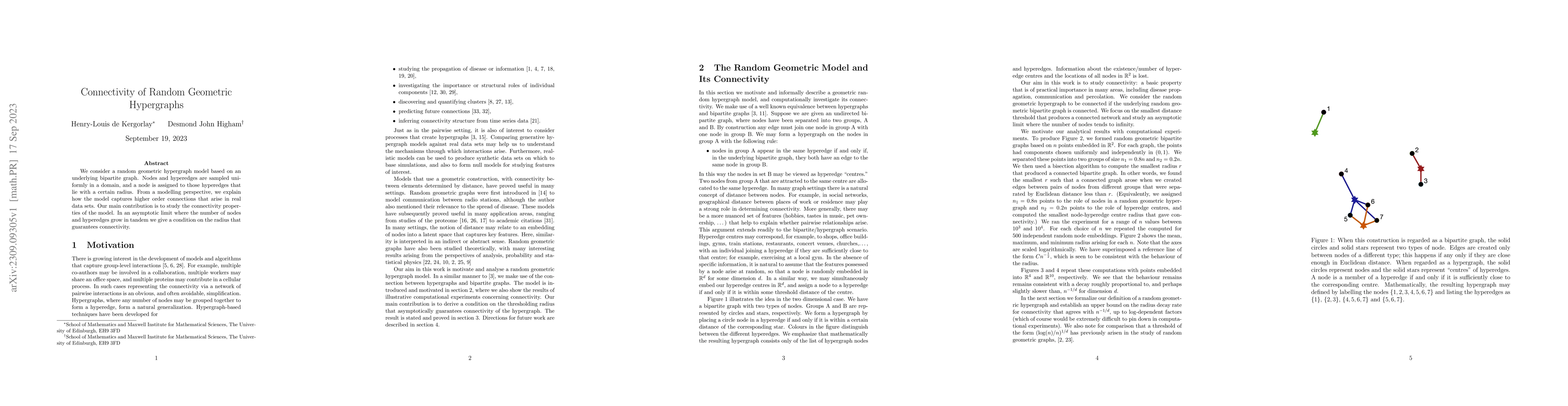 Thumbnail for Connectivity of Random Geometric Hypergraphs
