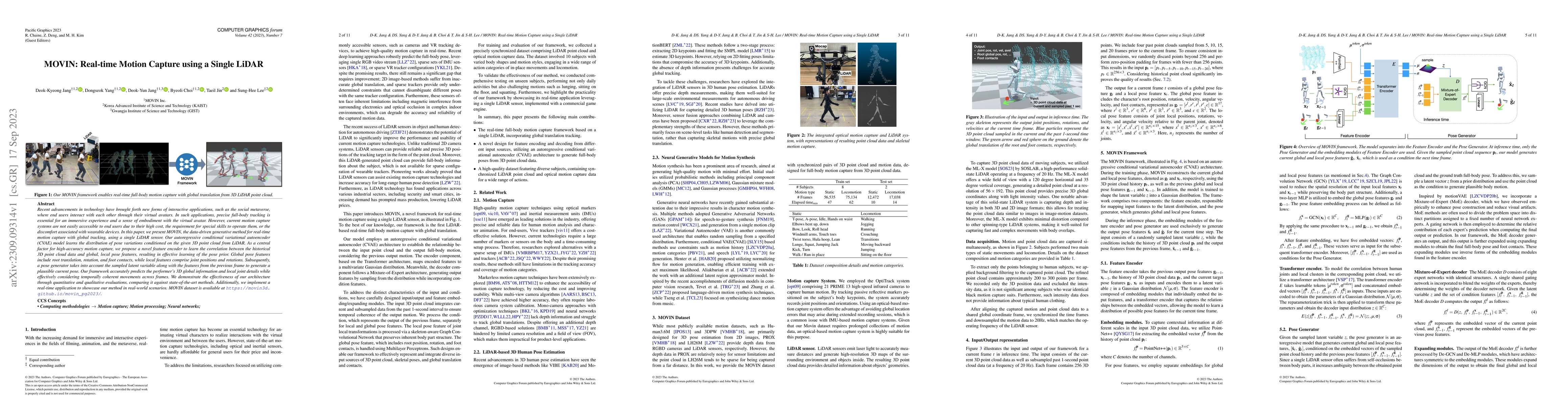 Thumbnail for MOVIN: Real-time Motion Capture using a Single LiDAR