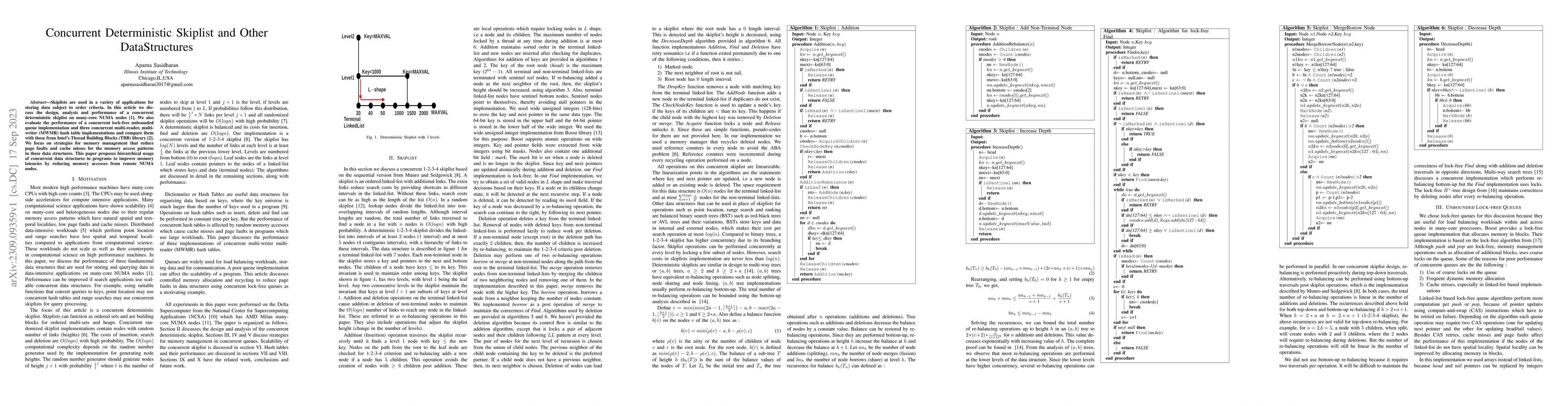 Thumbnail for Concurrent Deterministic Skiplist and Other Data Structures