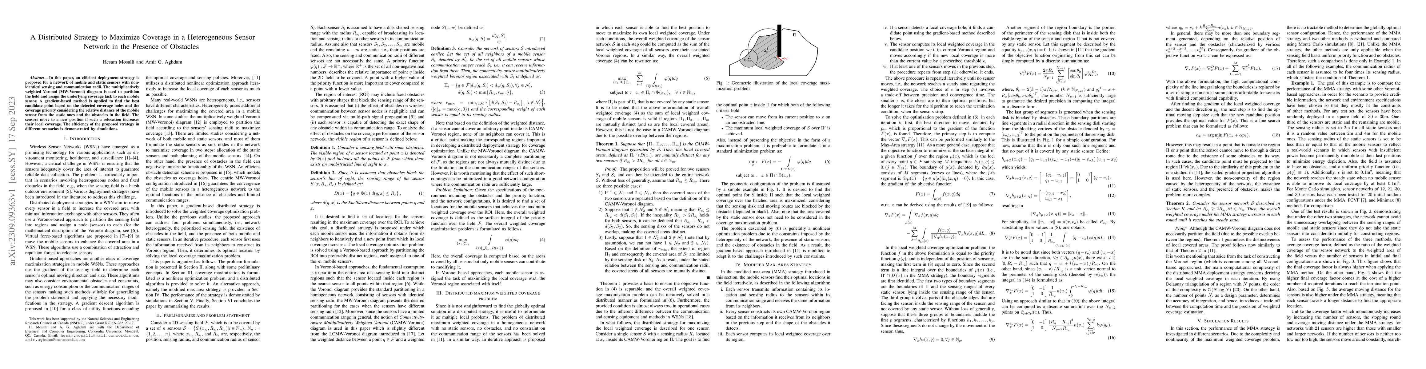 Thumbnail for A Distributed Strategy to Maximize Coverage in a Heterogeneous Sensor
  Network in the Presence of Obstacles