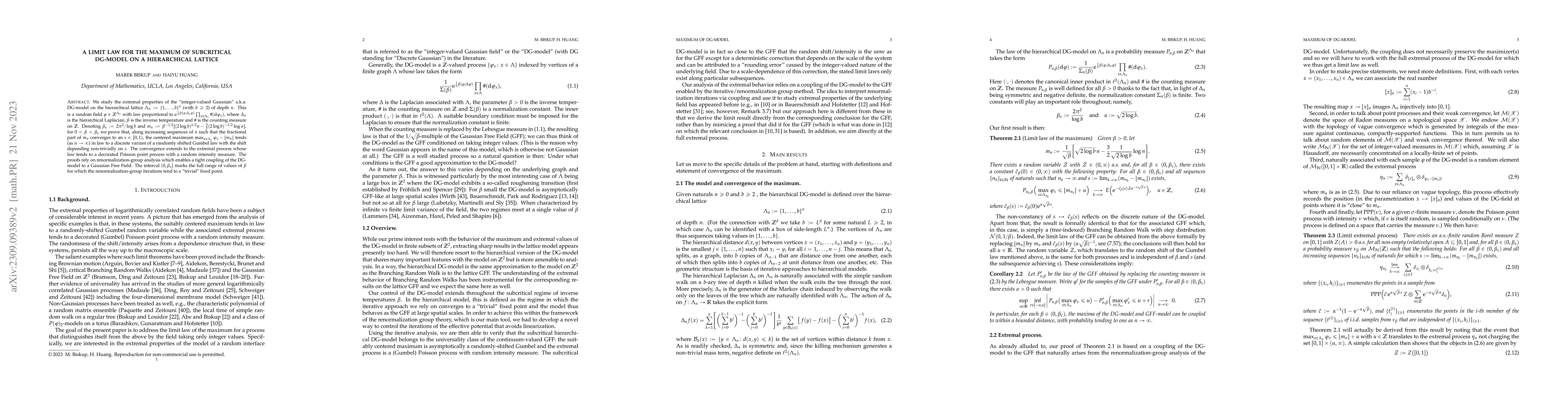 Thumbnail for A limit law for the maximum of subcritical DG-model on a hierarchical
  lattice