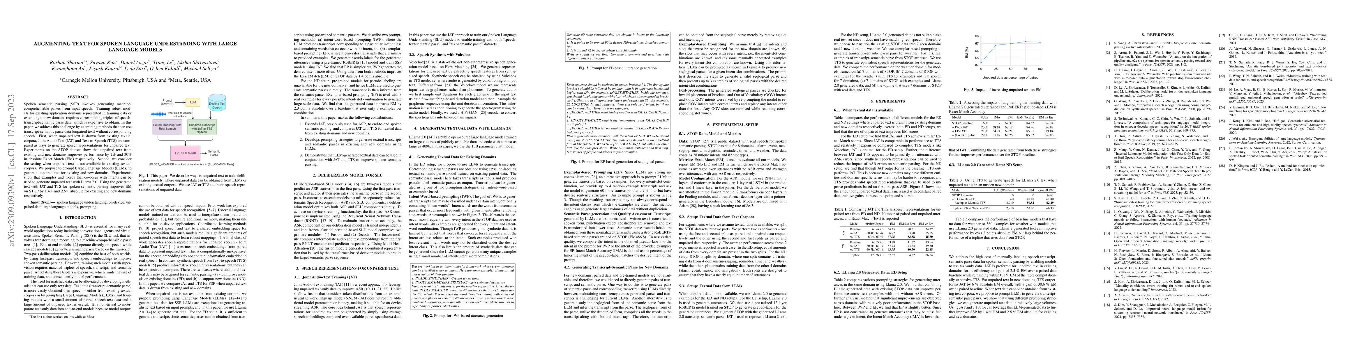 Thumbnail for Augmenting text for spoken language understanding with Large Language
  Models