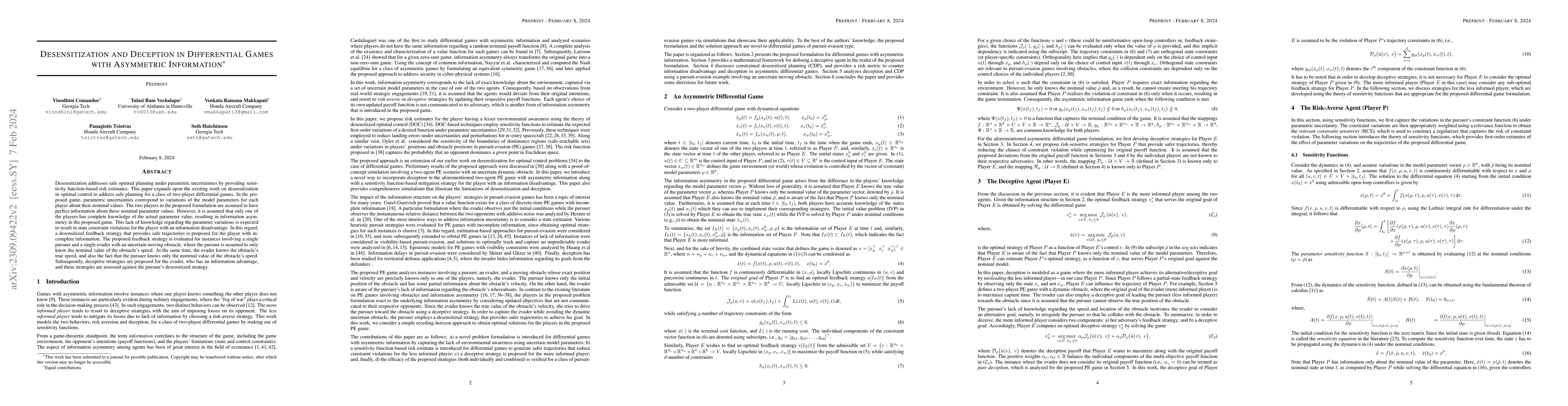Thumbnail for Desensitization and Deception in Differential Games with Asymmetric
  Information