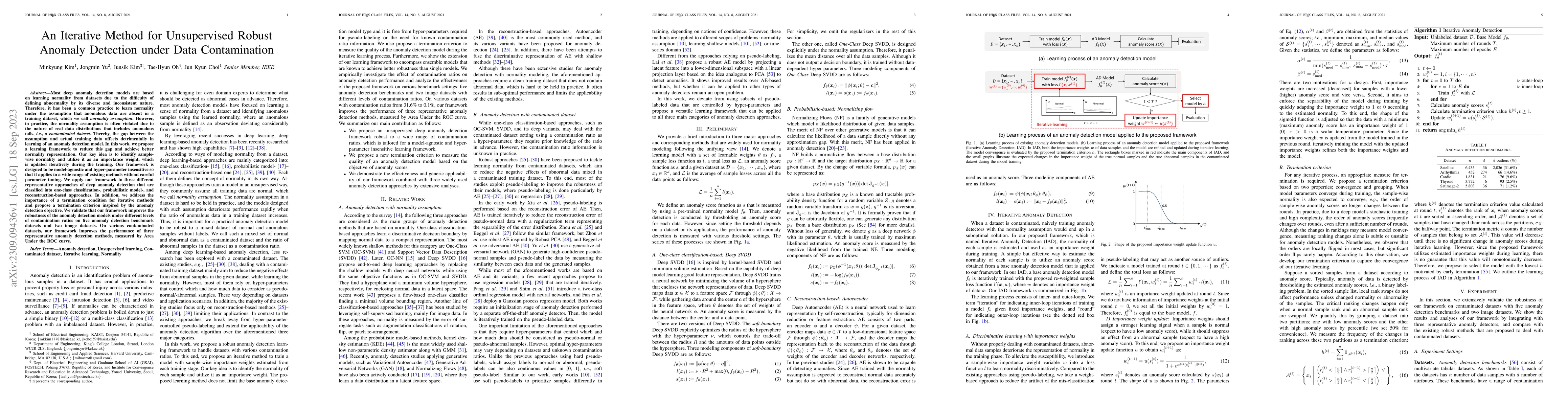 Thumbnail for An Iterative Method for Unsupervised Robust Anomaly Detection Under Data
  Contamination