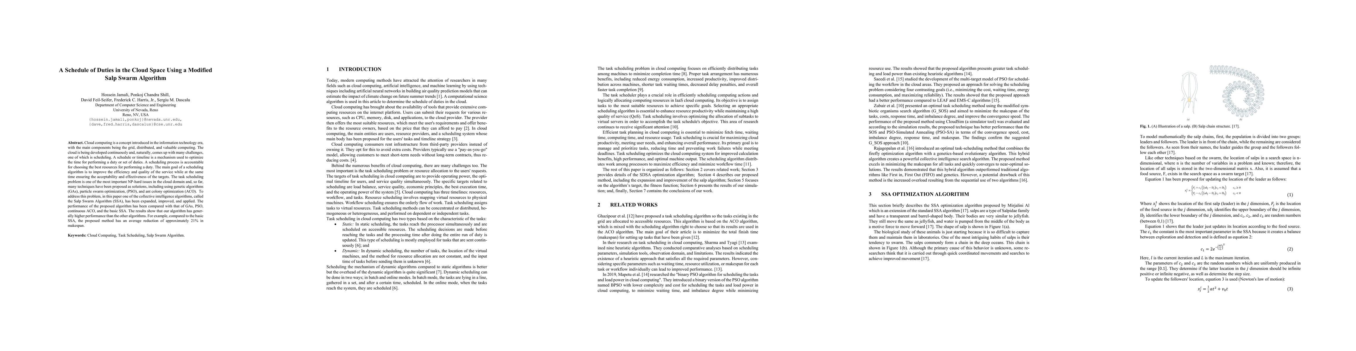 Thumbnail for A Schedule of Duties in the Cloud Space Using a Modified Salp Swarm
  Algorithm