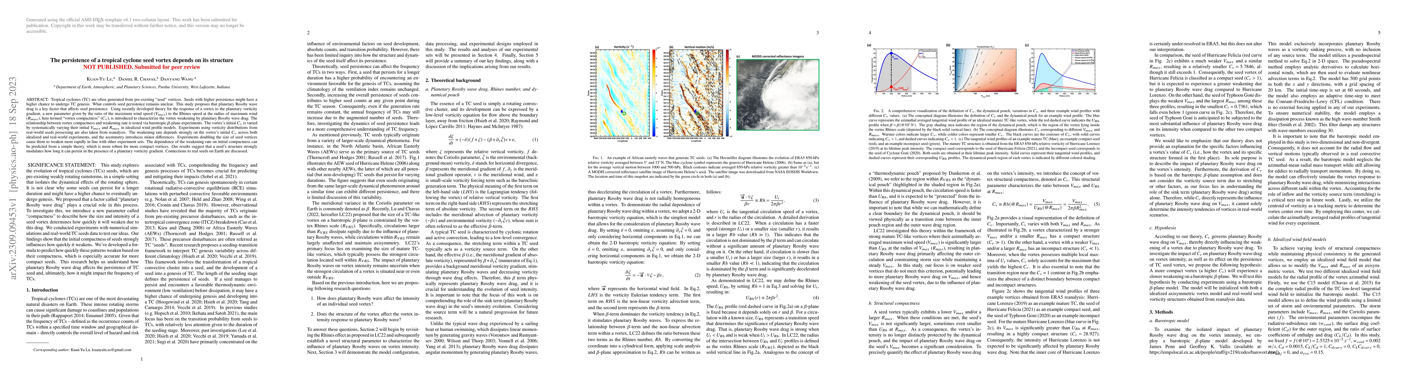 Thumbnail for The persistence of a tropical cyclone seed vortex depends on its
  structure