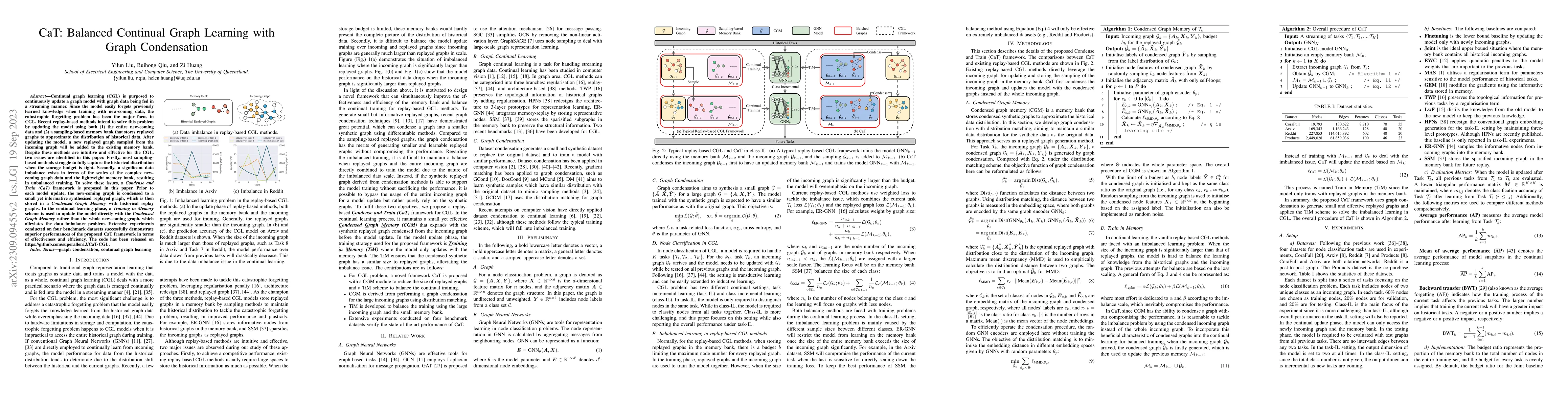 Thumbnail for CaT: Balanced Continual Graph Learning with Graph Condensation