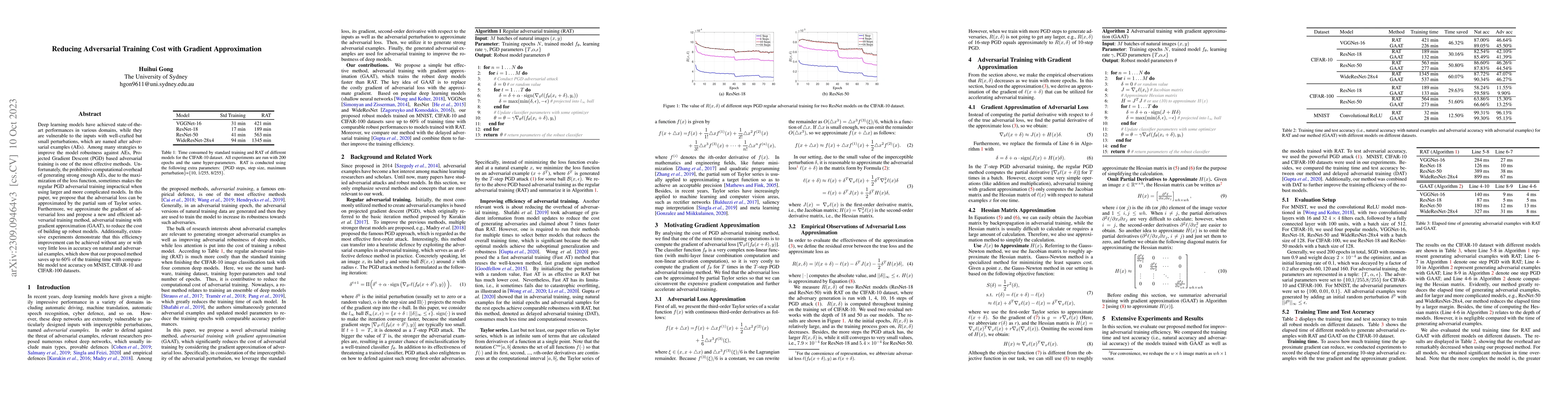 Thumbnail for Reducing Adversarial Training Cost with Gradient Approximation
