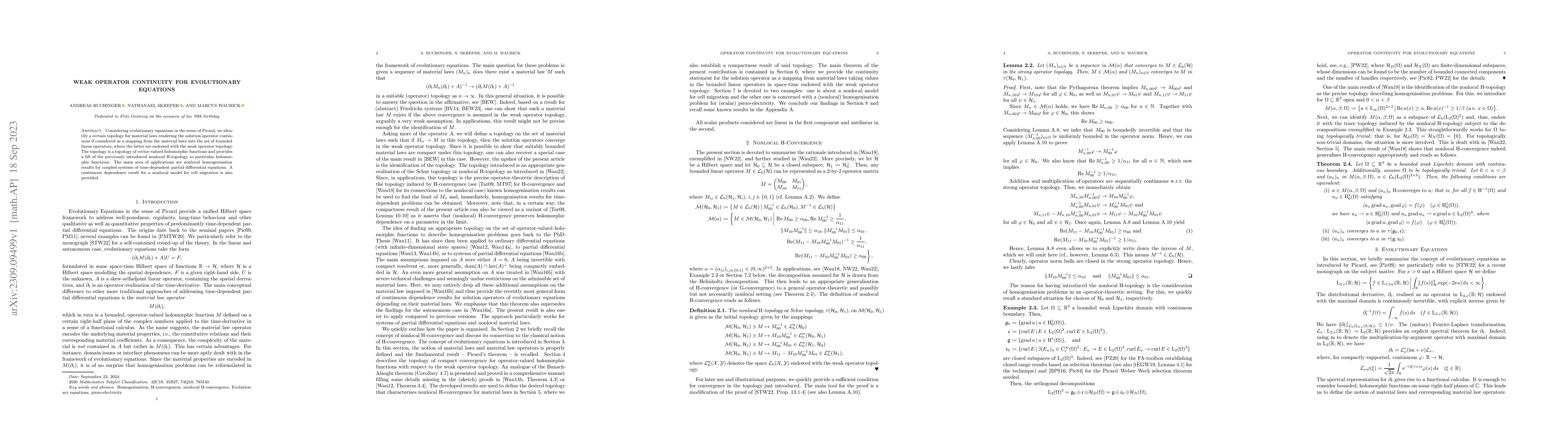 Thumbnail for Weak Operator Continuity for Evolutionary Equations