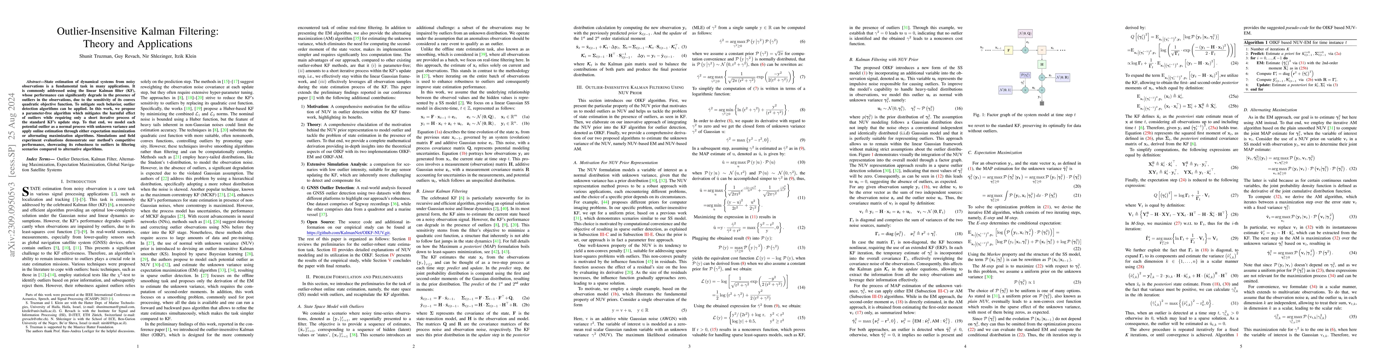 Thumbnail for Outlier-Insensitive Kalman Filtering: Theory and Applications