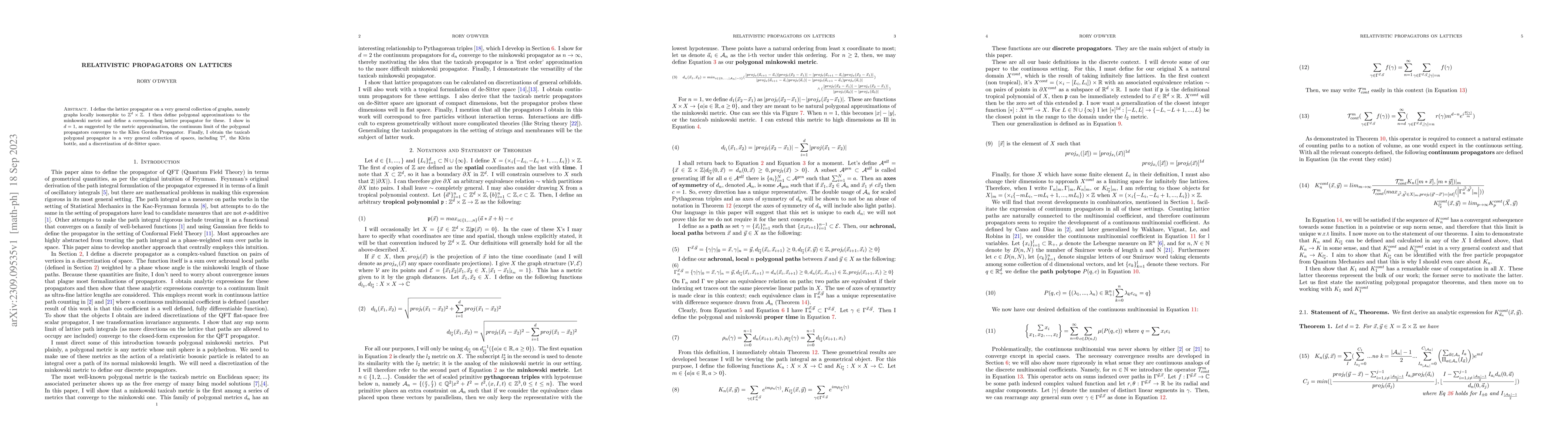 Thumbnail for Relativistic Propagators on Lattices