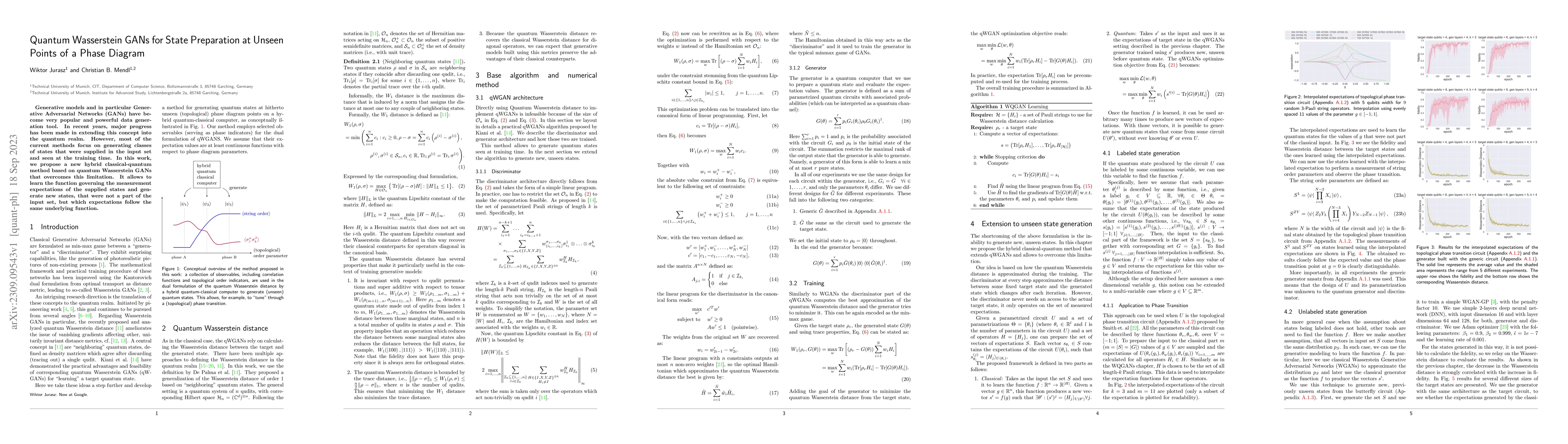 Thumbnail for Quantum Wasserstein GANs for State Preparation at Unseen Points of a
  Phase Diagram