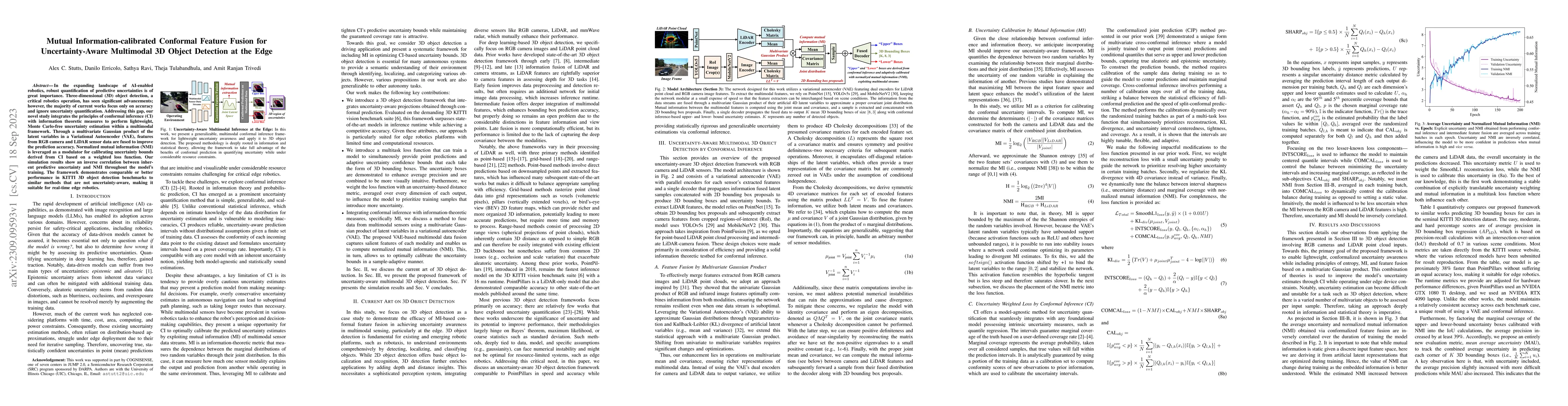 Thumbnail for Mutual Information-calibrated Conformal Feature Fusion for
  Uncertainty-Aware Multimodal 3D Object Detection at the Edge