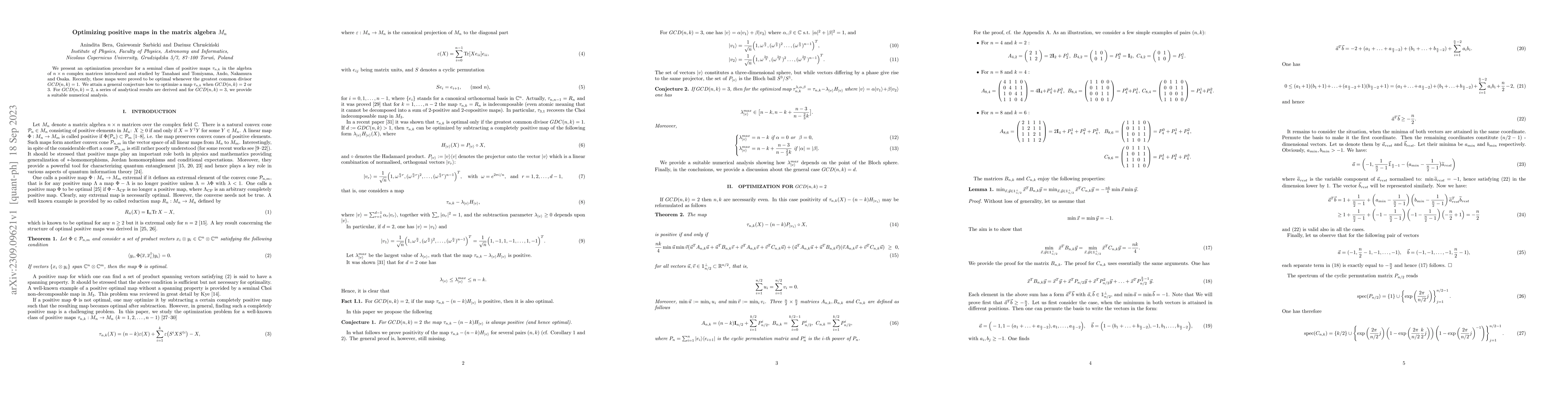 Thumbnail for Optimizing positive maps in the matrix algebra $M_n$