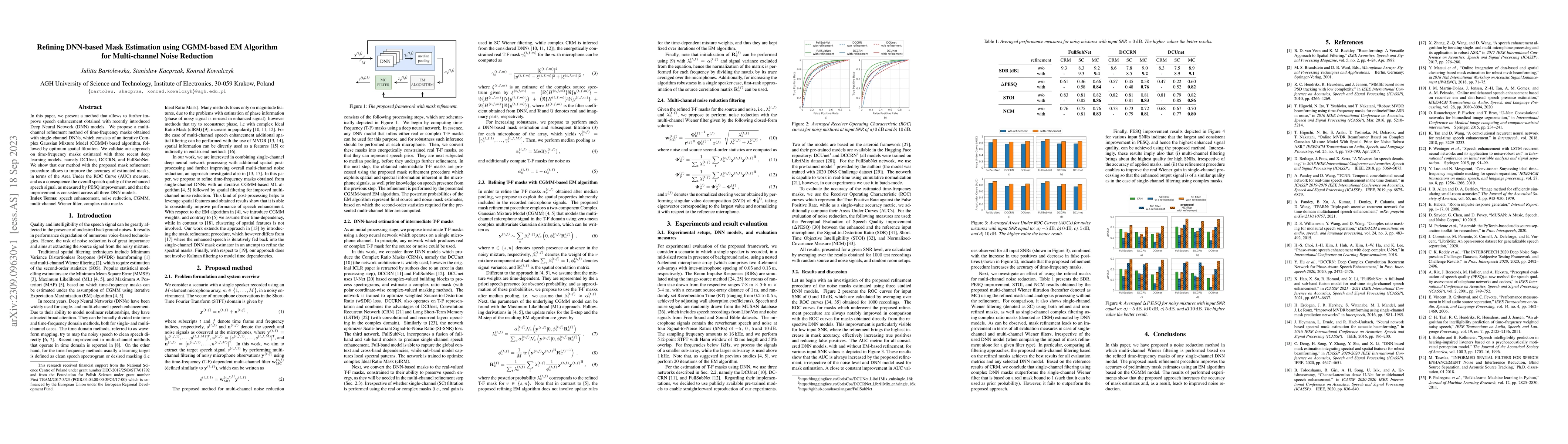 Thumbnail for Refining DNN-based Mask Estimation using CGMM-based EM Algorithm for
  Multi-channel Noise Reduction