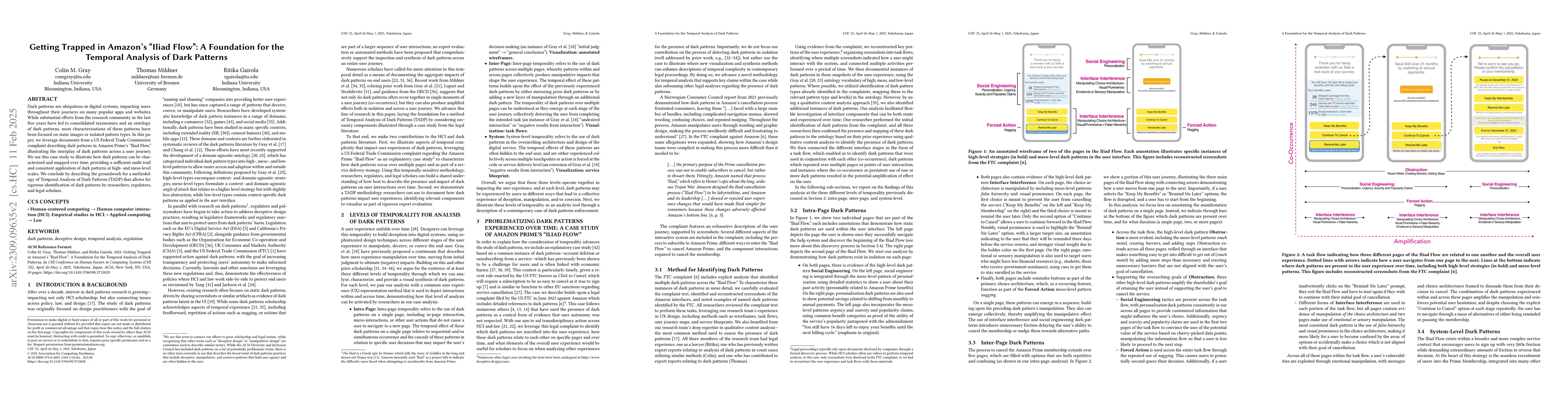 Thumbnail for Temporal Analysis of Dark Patterns: A Case Study of a User's Odyssey to
  Conquer Prime Membership Cancellation through the "Iliad Flow"