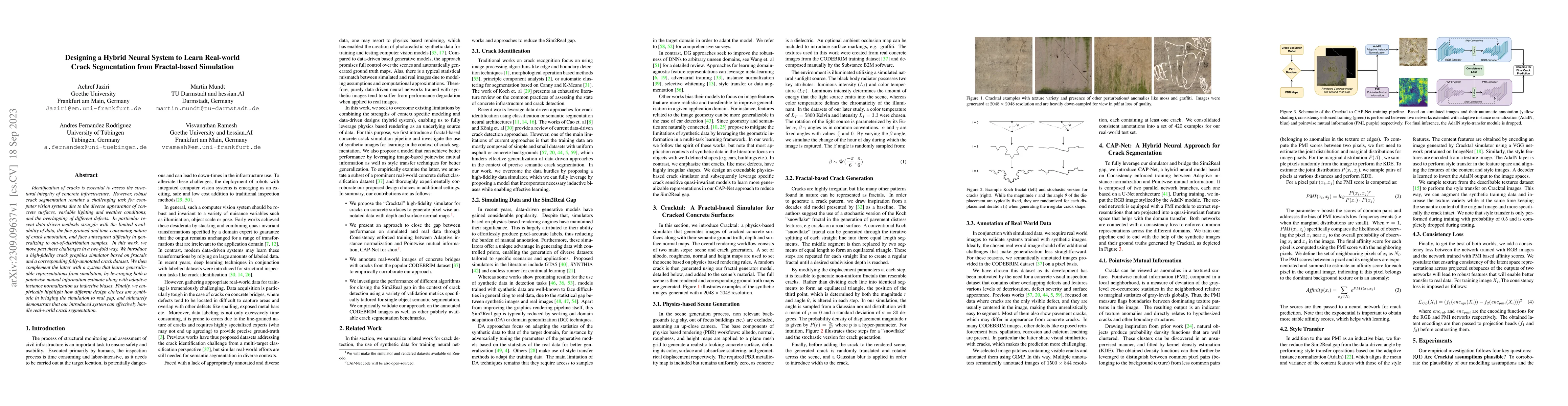 Thumbnail for Designing a Hybrid Neural System to Learn Real-world Crack Segmentation
  from Fractal-based Simulation