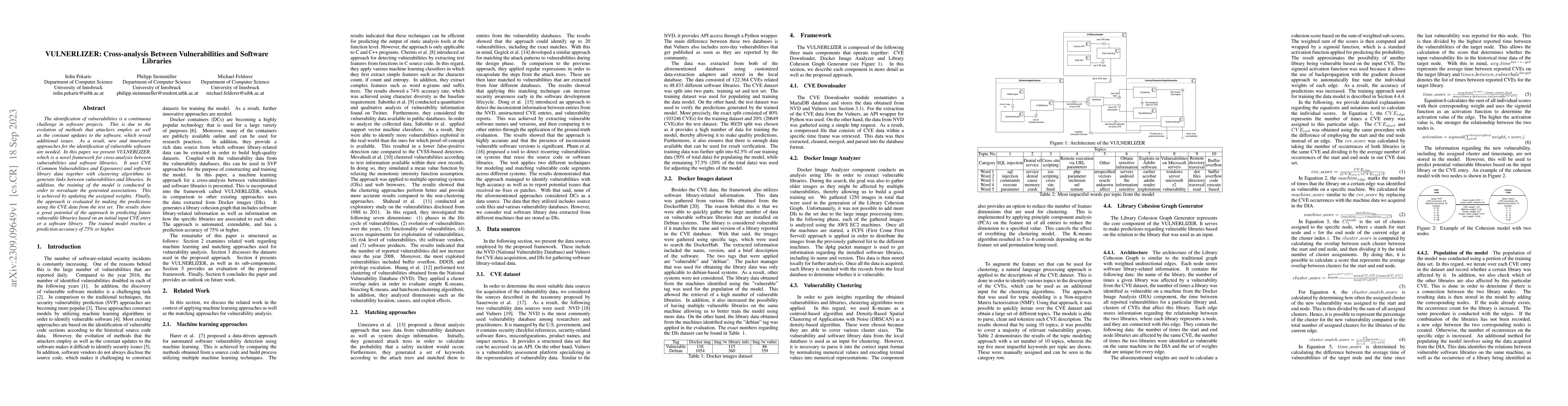 Thumbnail for VULNERLIZER: Cross-analysis Between Vulnerabilities and Software
  Libraries