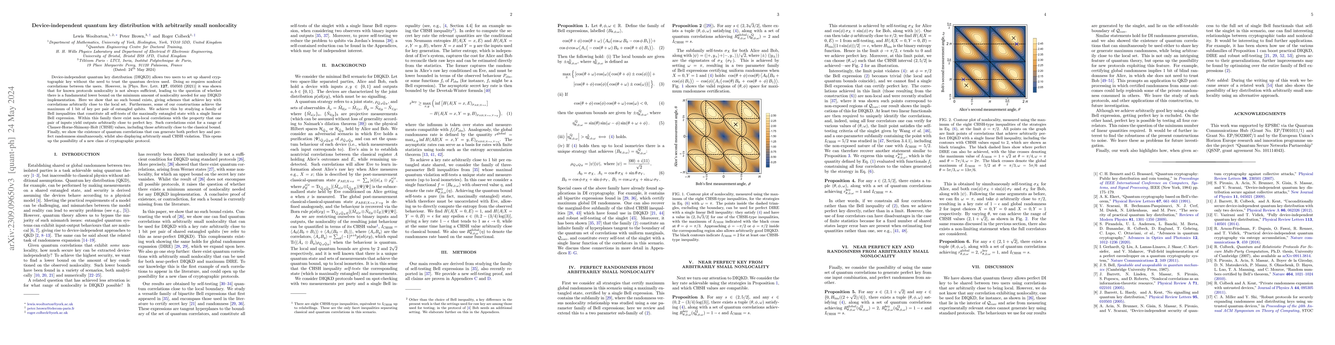 Thumbnail for Device-independent quantum key distribution with arbitrarily small
  nonlocality