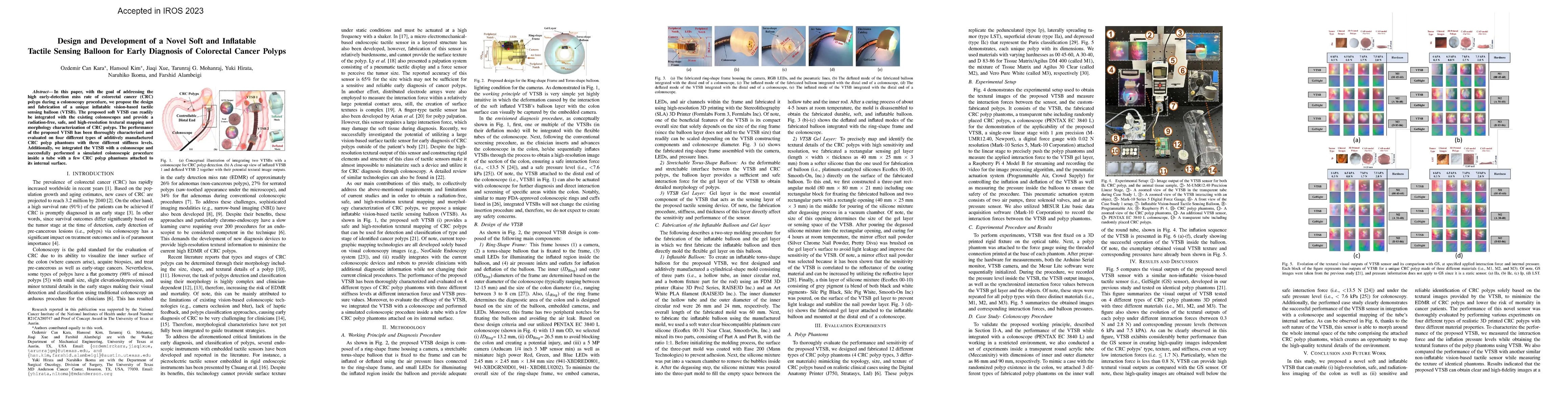 Thumbnail for Design and Development of a Novel Soft and Inflatable Tactile Sensing
  Balloon for Early Diagnosis of Colorectal Cancer Polyps