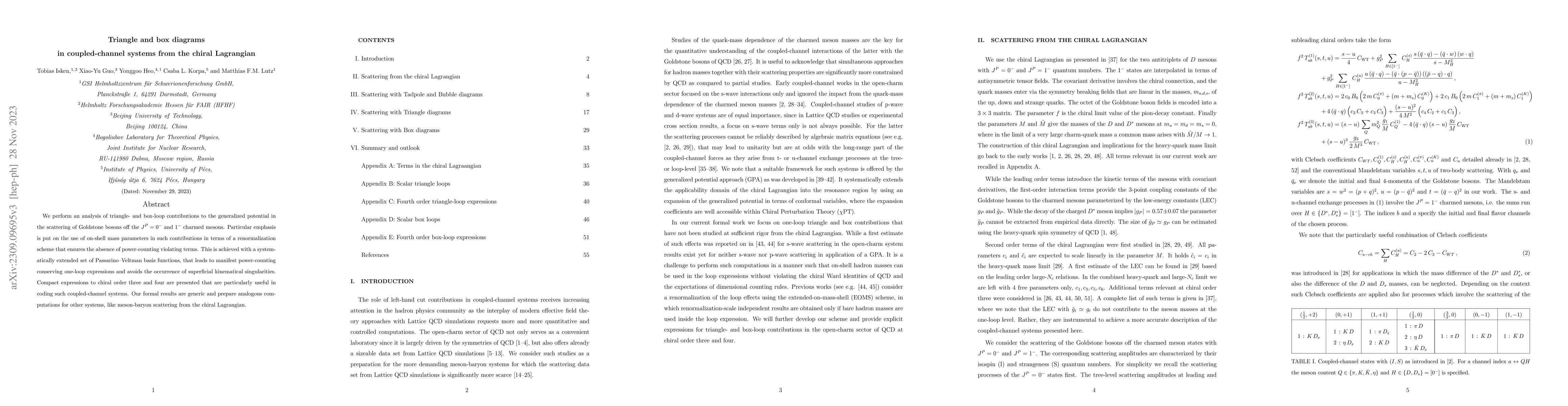 Thumbnail for Triangle and box diagrams in coupled-channel systems from the chiral
  Lagrangian