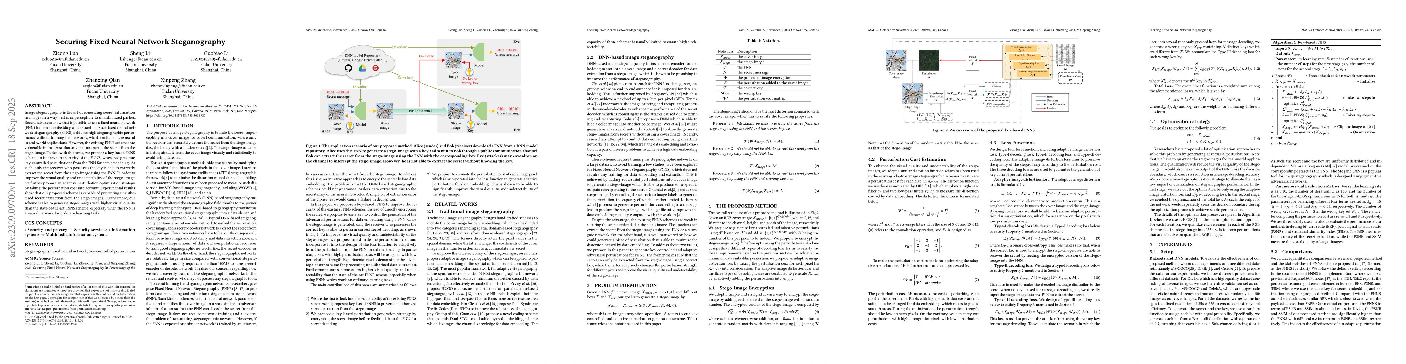 Thumbnail for Securing Fixed Neural Network Steganography