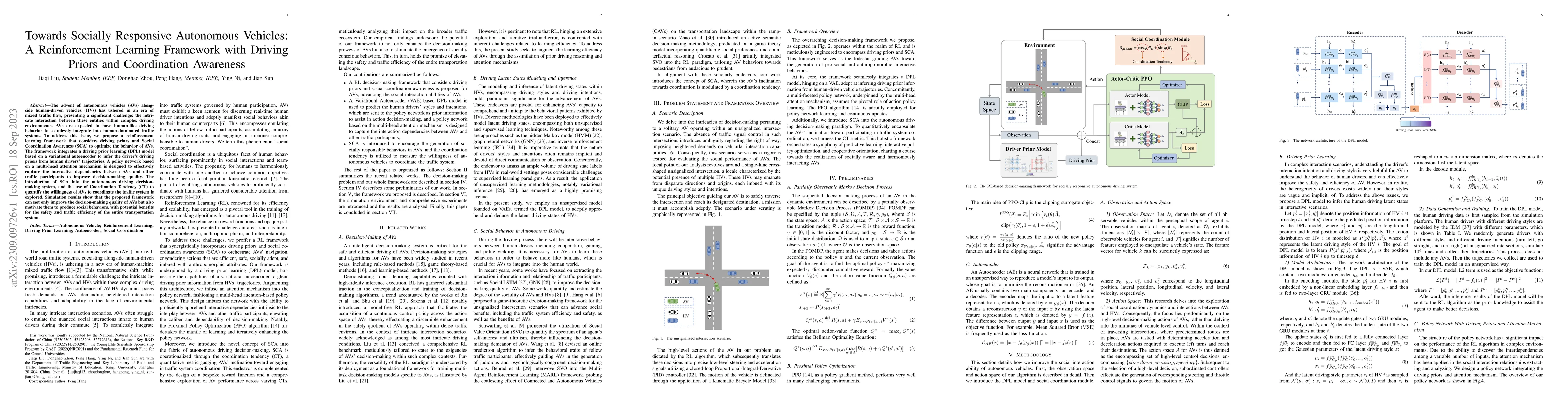 Thumbnail for Towards Socially Responsive Autonomous Vehicles: A Reinforcement
  Learning Framework with Driving Priors and Coordination Awareness