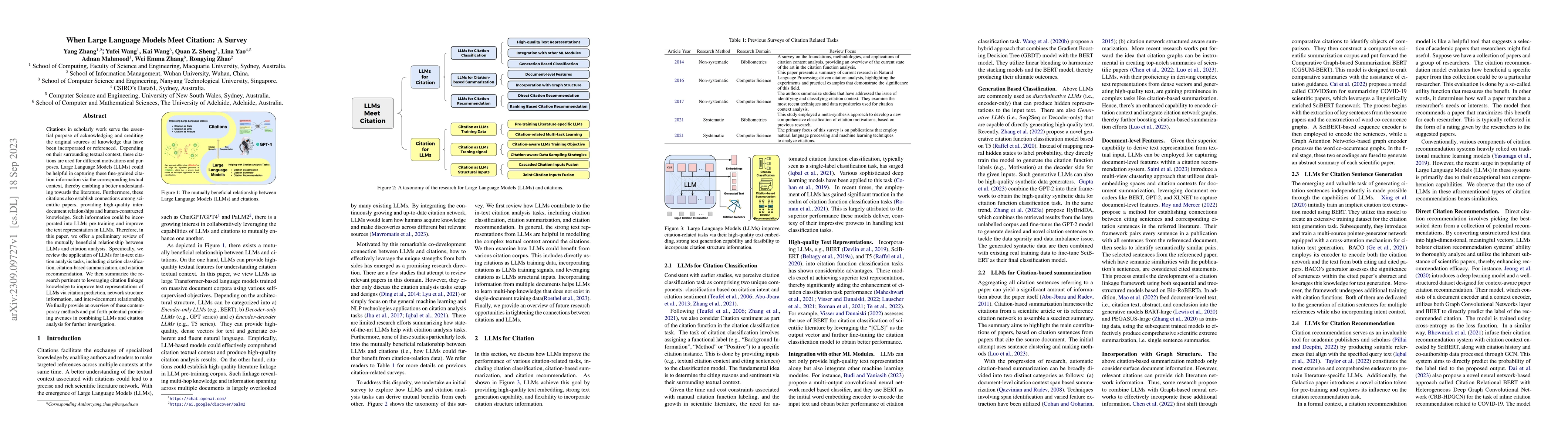 Thumbnail for When Large Language Models Meet Citation: A Survey
