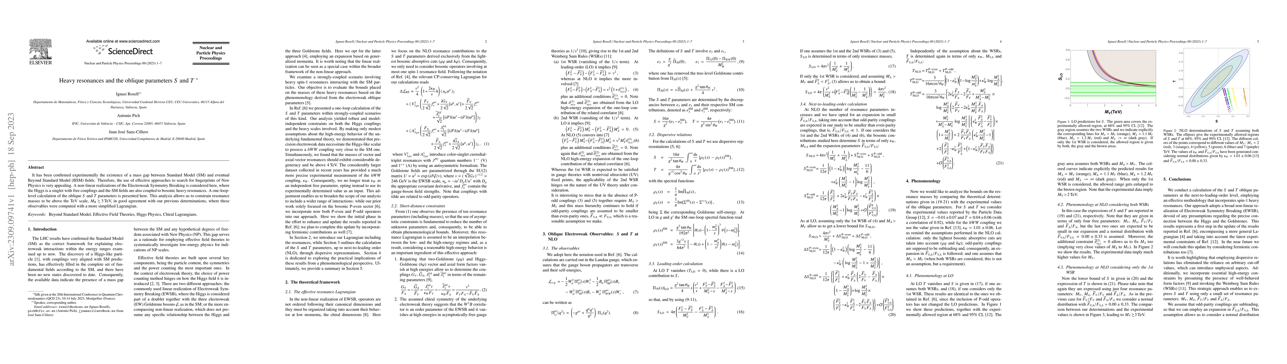 Thumbnail for Heavy resonances and the oblique parameters S and T