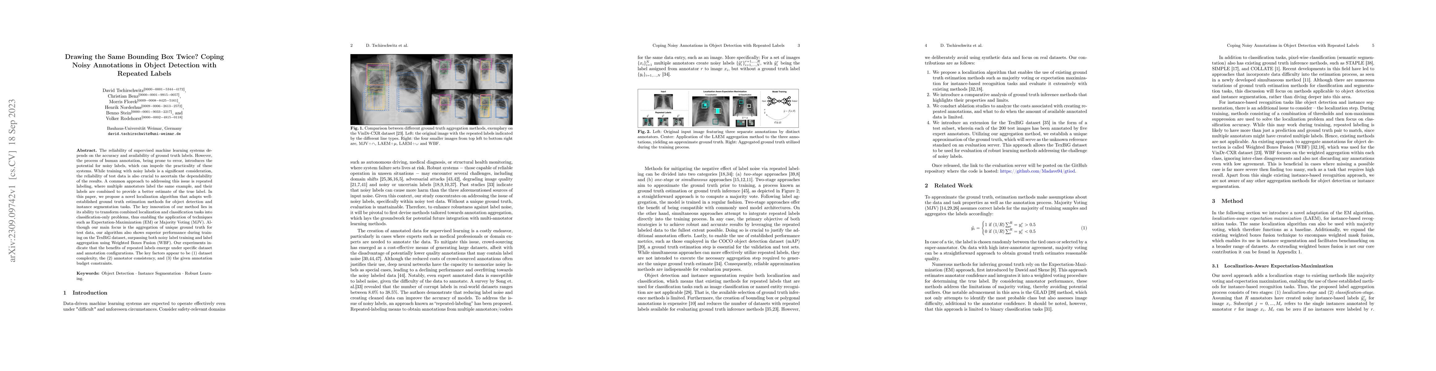 Thumbnail for Drawing the Same Bounding Box Twice? Coping Noisy Annotations in Object
  Detection with Repeated Labels