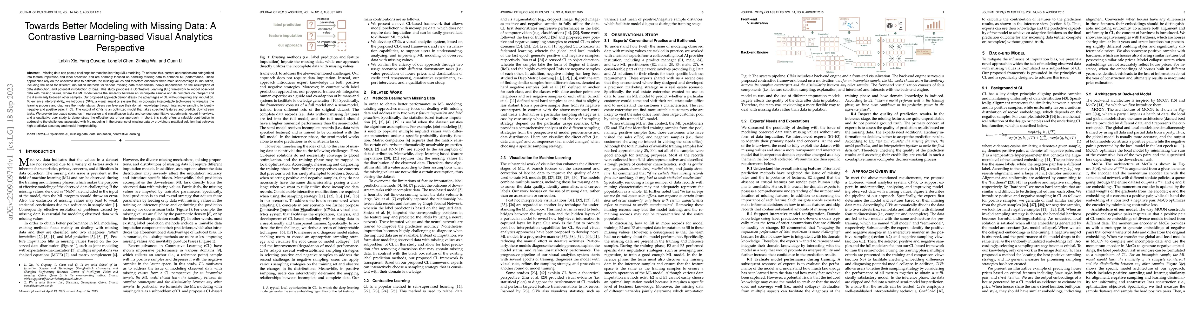 Thumbnail for Towards Better Modeling with Missing Data: A Contrastive Learning-based
  Visual Analytics Perspective