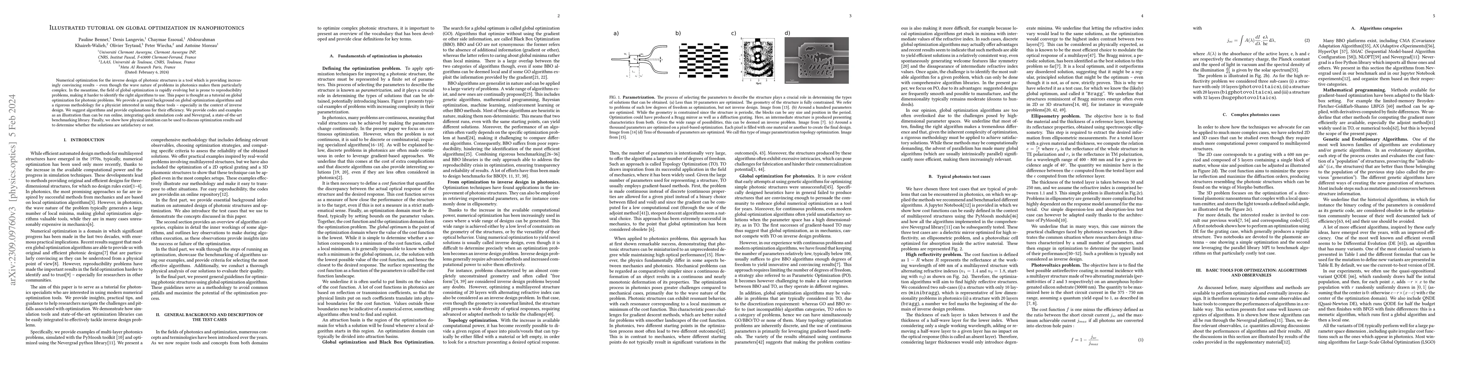 Thumbnail for Illustrated tutorial on global optimization in nanophotonics