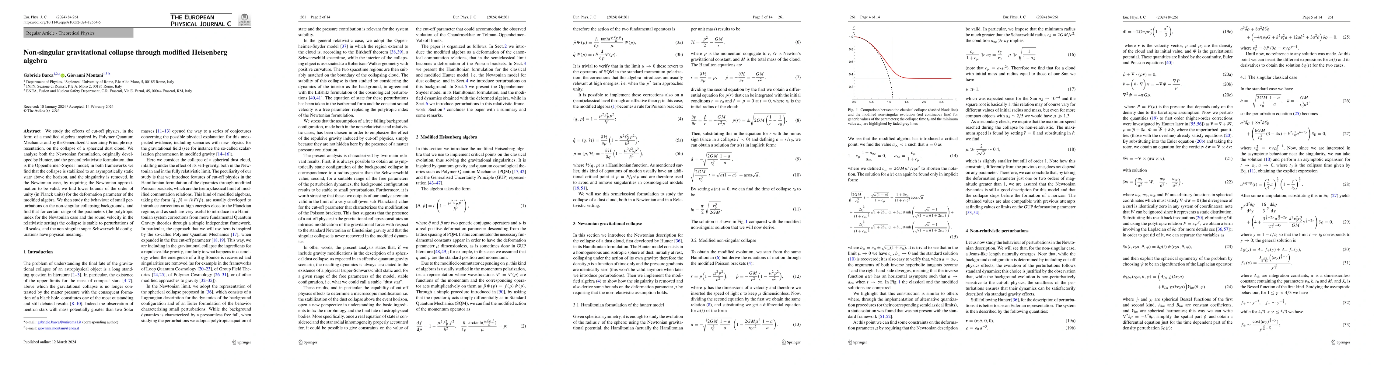 Thumbnail for Non-Singular Gravitational Collapse through Modified Heisenberg Algebra