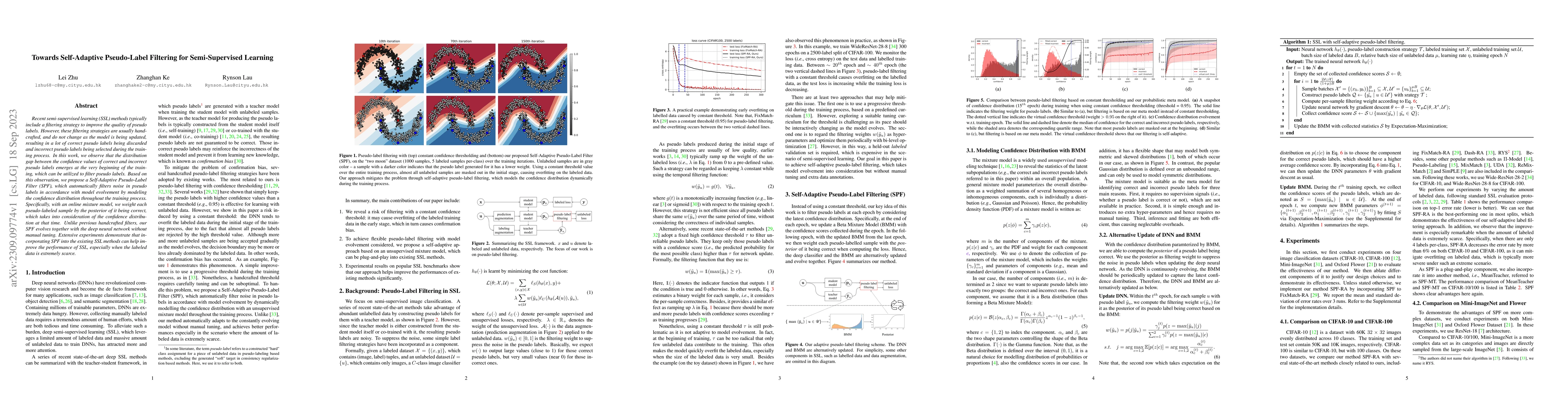 Thumbnail for Towards Self-Adaptive Pseudo-Label Filtering for Semi-Supervised
  Learning