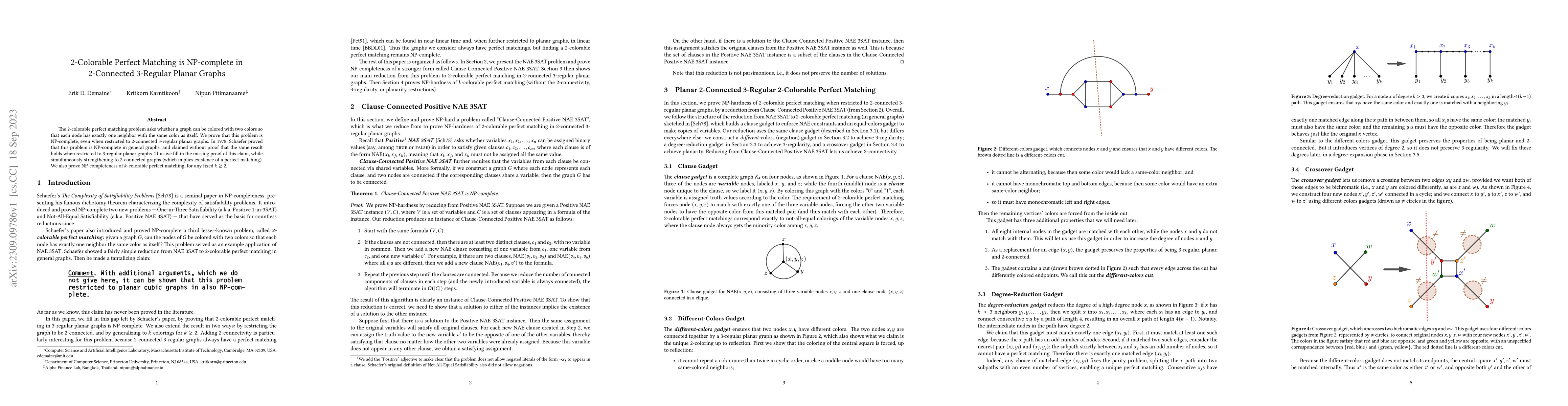 Thumbnail for 2-Colorable Perfect Matching is NP-complete in 2-Connected 3-Regular
  Planar Graphs