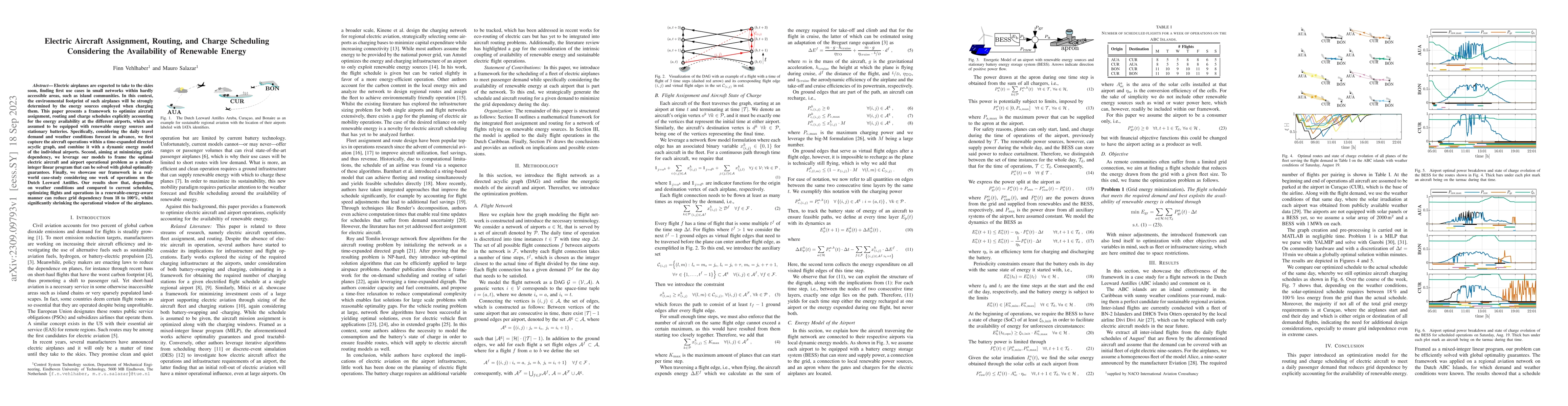 Thumbnail for Electric Aircraft Assignment, Routing, and Charge Scheduling Considering
  the Availability of Renewable Energy