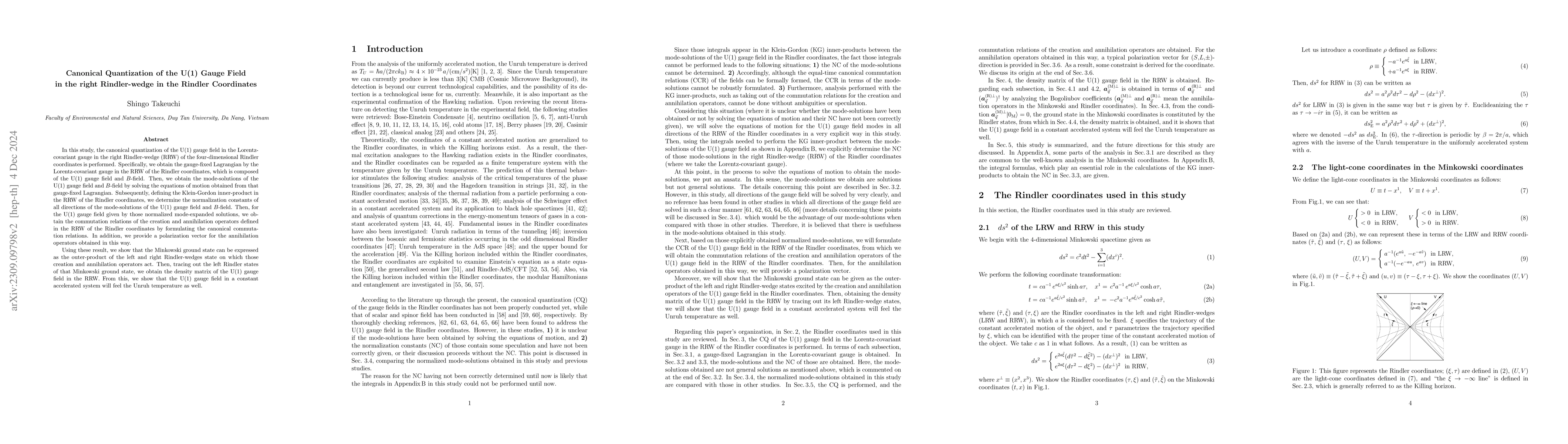 Thumbnail for Asymptotic Gauge Symmetry in Rindler Coordinates with Canonical
  Quantized U(1) Gauge Field