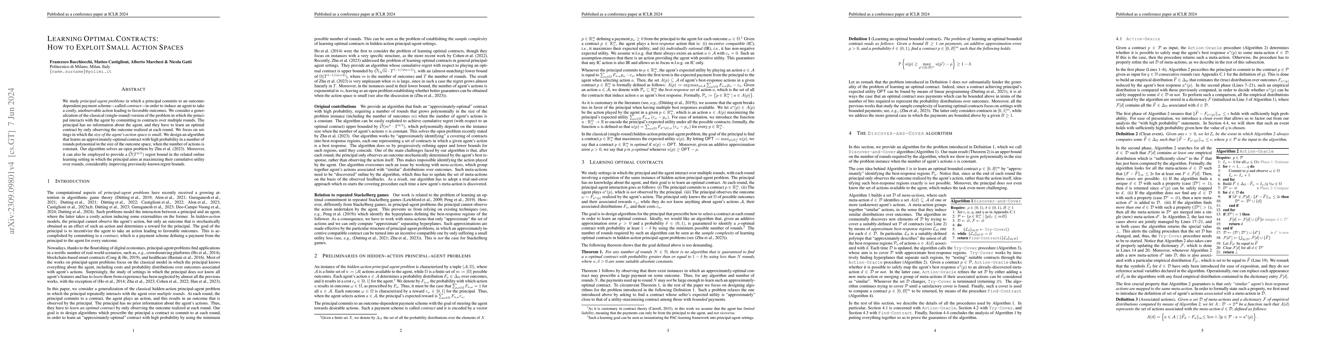 Thumbnail for Learning Optimal Contracts: How to Exploit Small Action Spaces