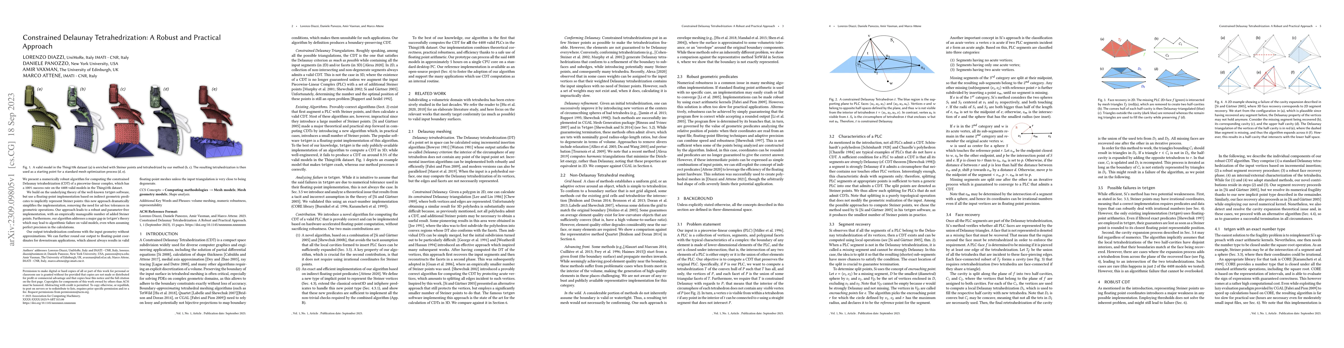 Thumbnail for Constrained Delaunay Tetrahedrization: A Robust and Practical Approach