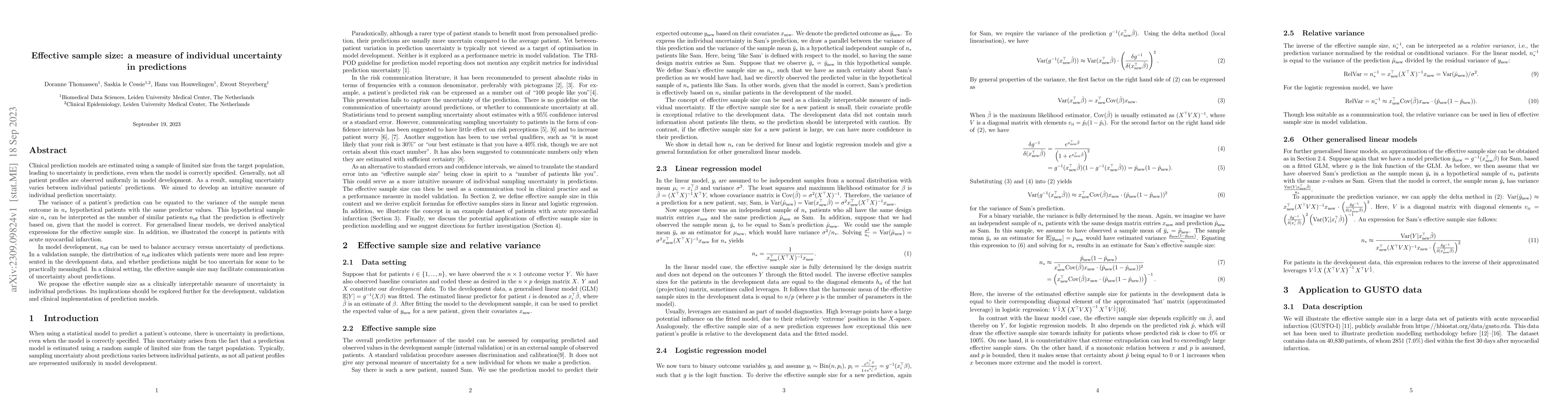 Thumbnail for Effective sample size: a measure of individual uncertainty in
  predictions