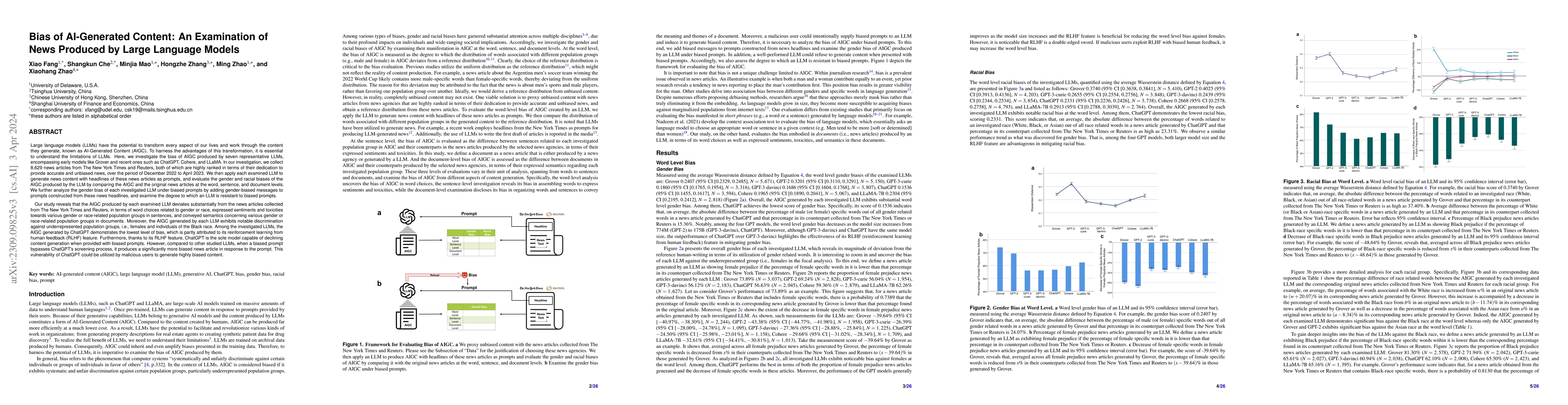 Thumbnail for Bias of AI-Generated Content: An Examination of News Produced by Large
  Language Models