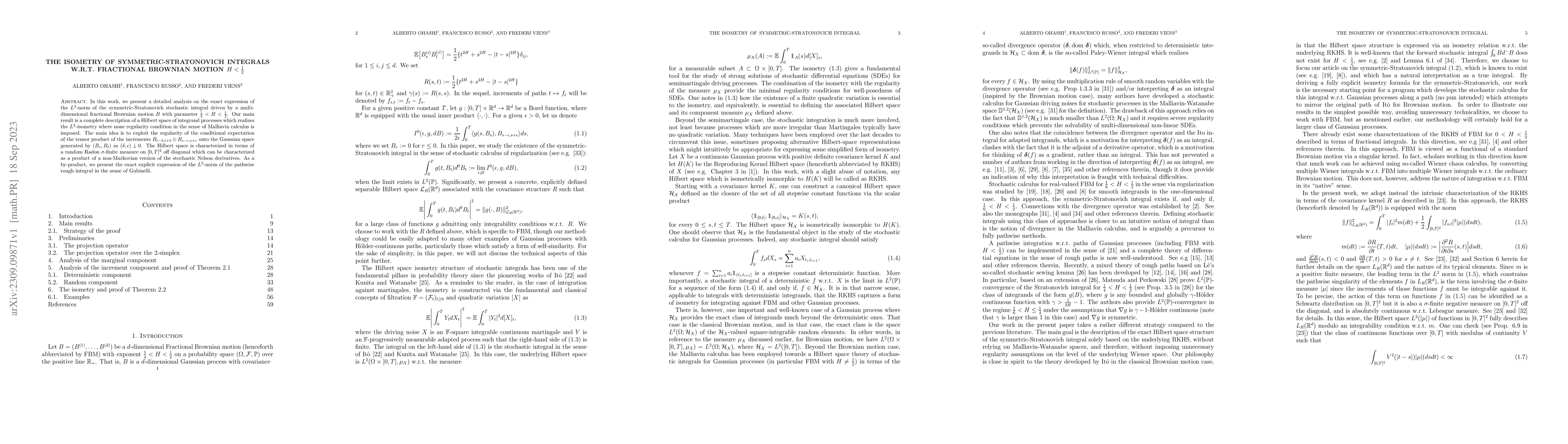 Thumbnail for The isometry of symmetric-Stratonovich integrals w.r.t. Fractional
  Brownian motion $H< \frac{1}{2}$