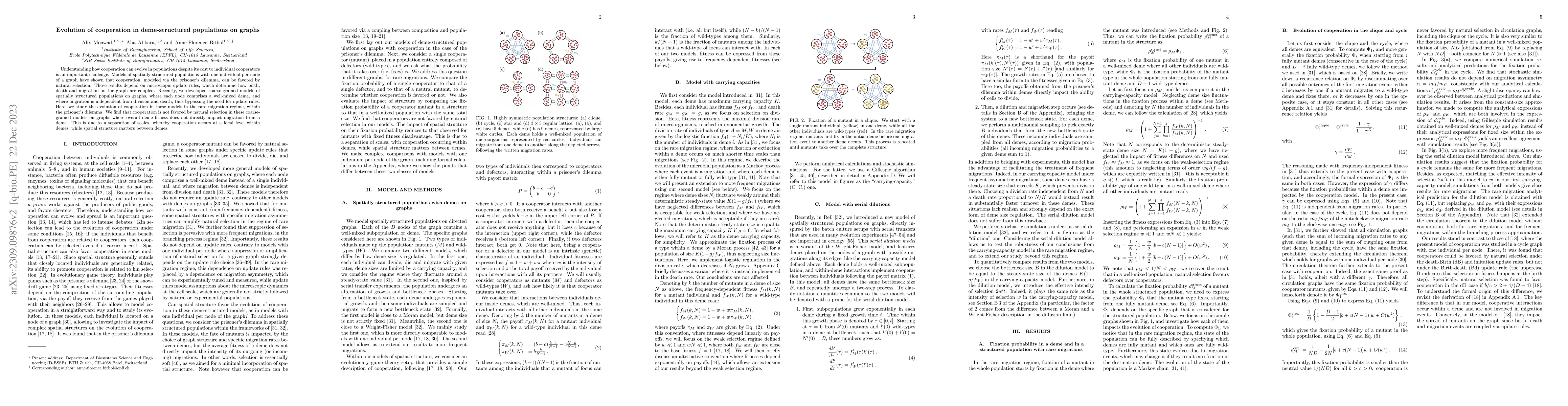 Thumbnail for Evolution of cooperation in deme-structured populations on graphs
