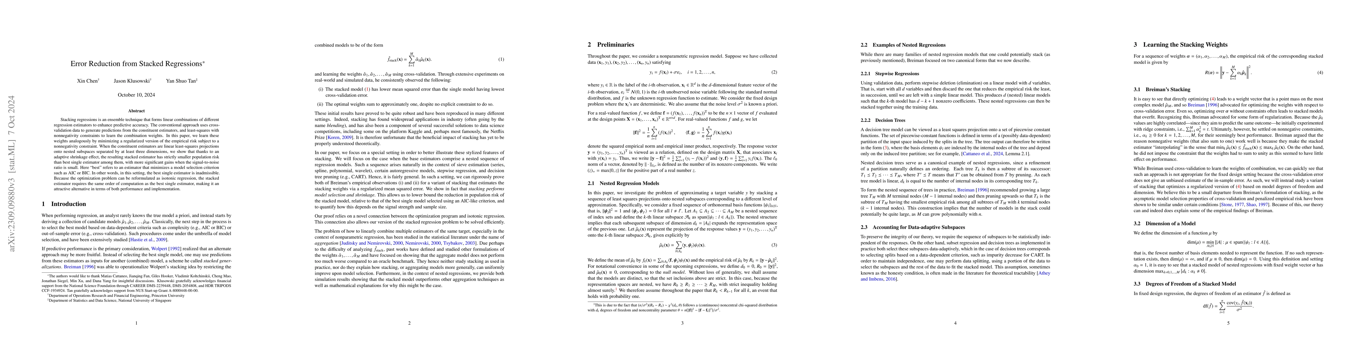 Thumbnail for Error Reduction from Stacked Regressions