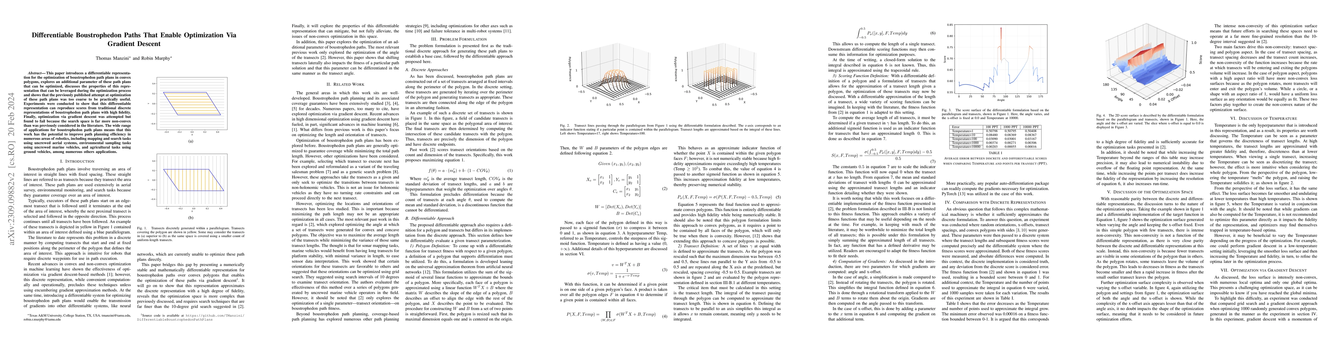 Thumbnail for Differentiable Boustrophedon Paths That Enable Optimization Via Gradient
  Descent