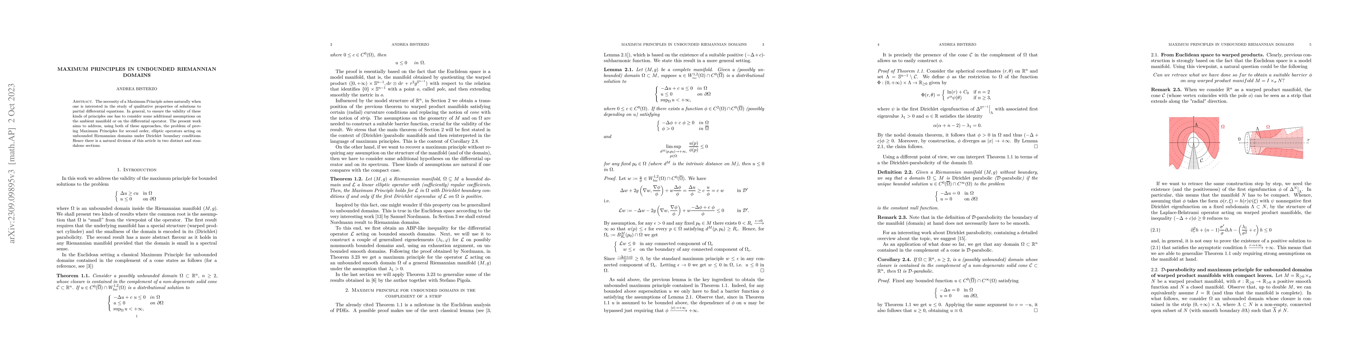 Thumbnail for Maximum principles in unbounded Riemannian domains