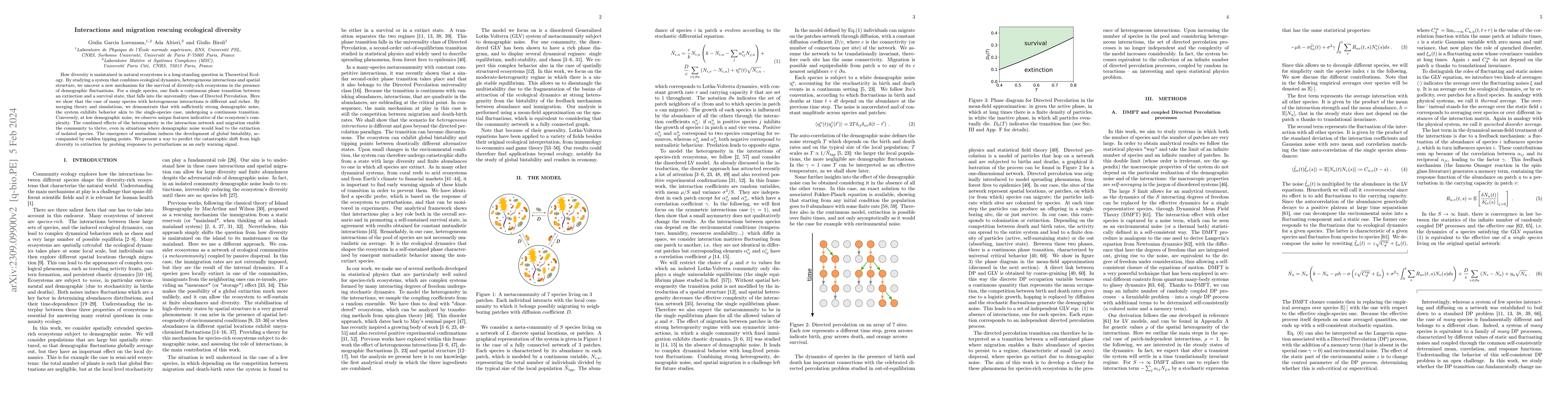 Thumbnail for Interactions and migration rescuing ecological diversity